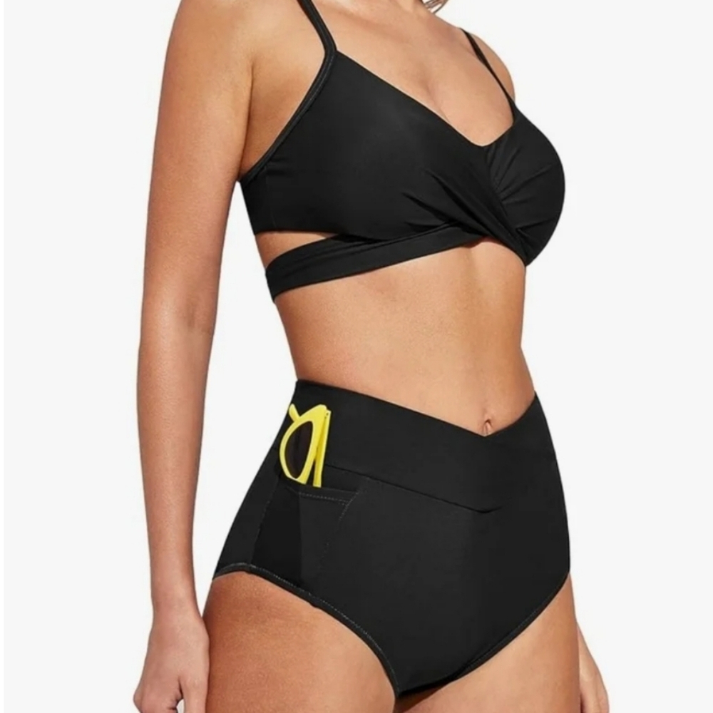 New Black High Waisted Bikini size S